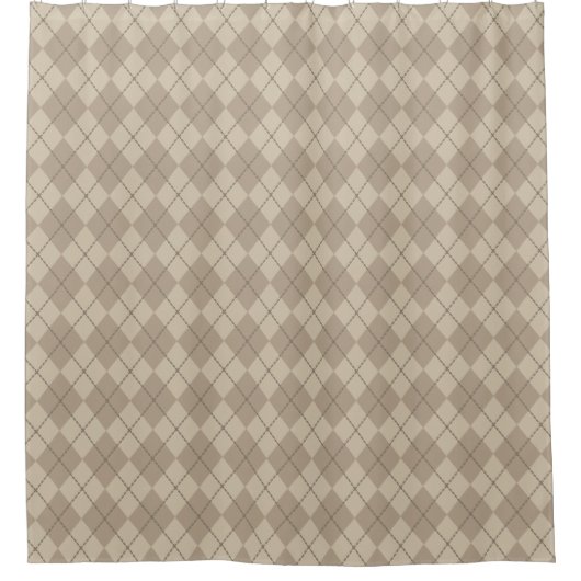Rustic Tan Argyle Shower Curtain Douchegordijn (Voorkant)