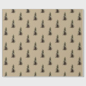 Rustic Tan Craft Kijk Woodland Tree Gift Cadeaupapier (Vlak)