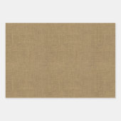 Rustic Tan Faux Burlap Texture Inpakpapier Vel (Voorkant 3)
