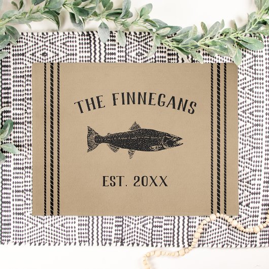 Rustic Tan Fish op maat Deurmat