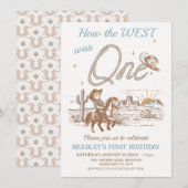 Rustic Tan How the West Was One 1st Birthday Kaart (Voorkant / Achterkant)