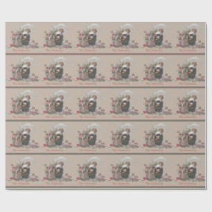 Rustic Tan Kerstman Cadeaupapier