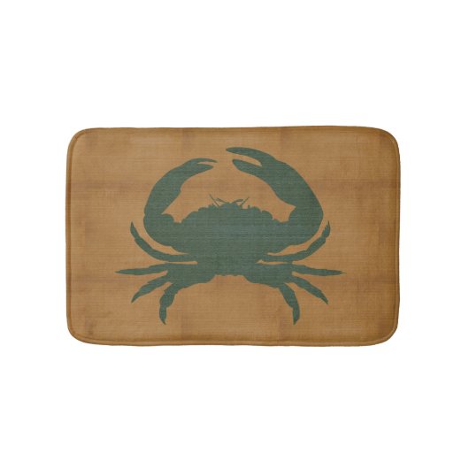 Rustic Tan met Donkergroene krab Badmat (Voorkant)