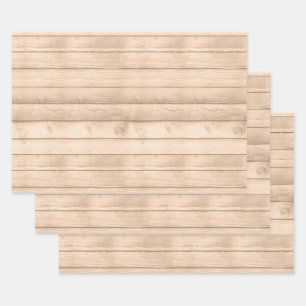 Rustic Tan Wood Inpakpapier Vel
