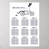 Rustic Tandem Bicycle Wedding Seating Chart Poster (Voorkant)