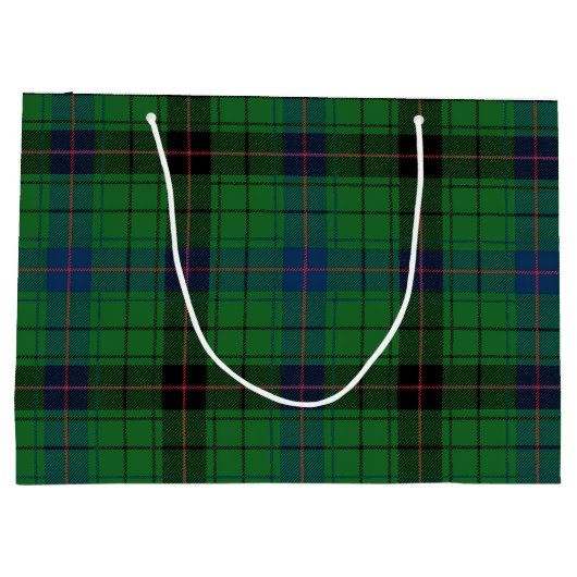 Rustic Tartan Classic Green Check Plaid Groot Cadeauzakje (Achterkant)