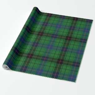 Rustic Tartan Davidson Plaid Green Black Blue Cadeaupapier