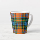 Rustic Tartan Murray Plaid Sinaasappel Blue Check Latte Mok (Rechterhoek)