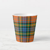 Rustic Tartan Murray Plaid Sinaasappel Blue Check Latte Mok (Voorkant)