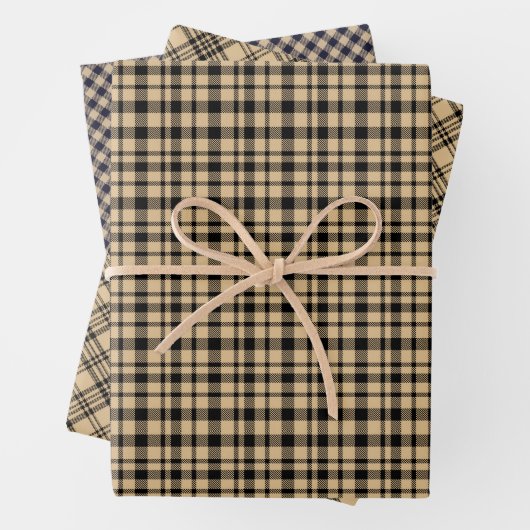 Rustic Tartan Plaid Pattern Three Matching Inpakpapier Vel (In situ)