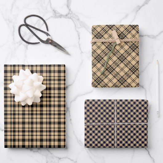 Rustic Tartan Plaid Pattern Three Matching Inpakpapier Vel (Voorkant)