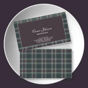 Rustic Tartan Plaid Visitekaartje