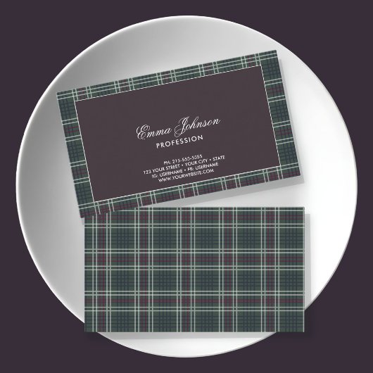 Rustic Tartan Plaid Visitekaartje