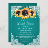Rustic Tea Lace Sunflower Bridal Shower Kaart (Voorkant / Achterkant)