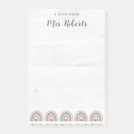 Rustic Teacher Appreciation Boho Rainbow Post-it® Notes (Voorkant)