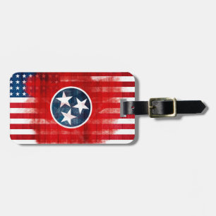 Rustic Tennessean American Flag Bagagelabel