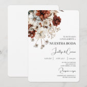 Rustic Terracota Spanish Wedding Invitation (Devant / Derrière)