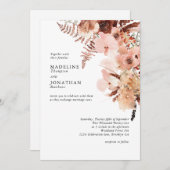 Rustic Terracotta Bohemian Hydrangea Wedding Kaart (Voorkant / Achterkant)