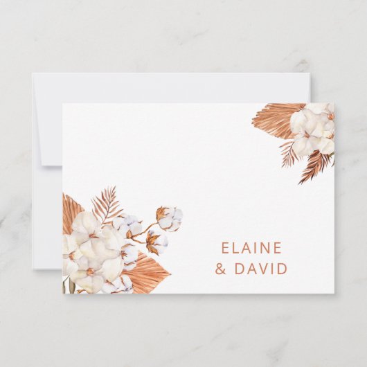 Rustic Terracotta Boho Pampas Geometric Wedding RSVP Kaartje (Achterkant)