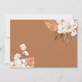 Rustic Terracotta Boho Pampas Palm Foto Weddenscha Bedankkaart (Achterkant)