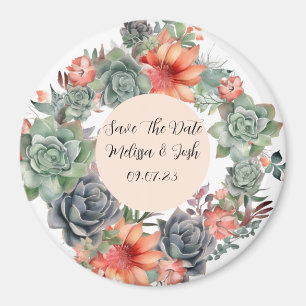 Rustic Terracotta en Silver Sage Wreath Magnet Magneet