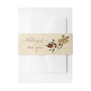 rustic terracotta floral greenery bruiloft uitnodigingen wikkel