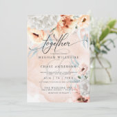 Rustic Terracotta Floral Waterverf Wedding Kaart (Staand voorkant)