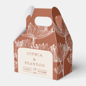 Rustic Terracotta Floral Wedding Bedankdoosjes (Voorkant Zijde)