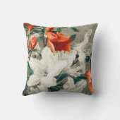 Rustic Terracotta Florals Elegant Monogram Kussen (Achterkant)