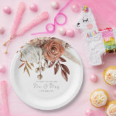 Rustic Terracotta Florals feliciteert de heer Mrs  Papieren Bordje (Feest)