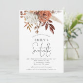 Rustic Terracotta Florals Zestigste verjaardag Kaart (Staand voorkant)