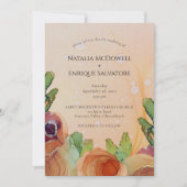 Rustic Terracotta Green Wedding Invitation Kaart (Voorkant)