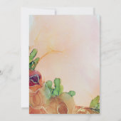 Rustic Terracotta Green Wedding Invitation Kaart (Achterkant)