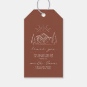 Rustic Terracotta Mountain Wedding Bedankt Cadeaulabel (Voorkant)