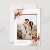 Rustic Terracotta Pampas Grass Elegant Wedding Bedankkaart (Voorkant)