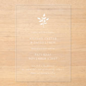 Rustic Terracotta Simple Modern Botanical Wedding Acryl Uitnodigingen (Voorkant)