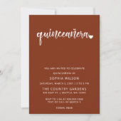 Rustic Terracotta Simple Script Quinceanera Photo Kaart (Voorkant)