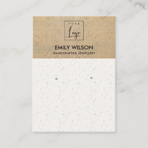 RUSTIC TERRACOTTA TEXTURE LOGO EARING DISPLAY VISITEKAARTJE
