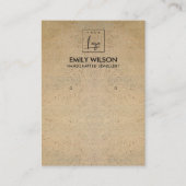 RUSTIC TERRACOTTA TEXTURE LOGO EARRING DISPLAY VISITEKAARTJE (Voorkant)