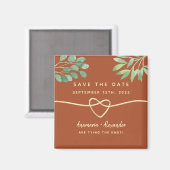 Rustic Terracotta Wedding Save the Date Invitation Magneet (Voorkant / Achterkant)