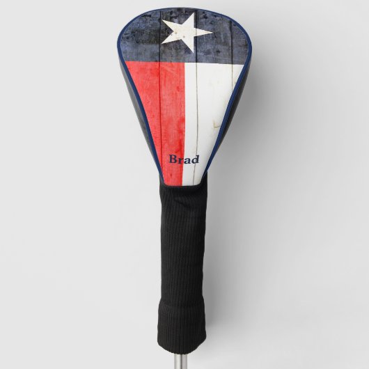 Rustic Texas Flag gepersonaliseerd Golfheadcover (Voorkant)