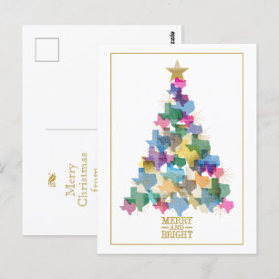 Rustic Texas kerstboom Briefkaart
