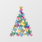 Rustic Texas kerstboom Raamsticker (Vel)