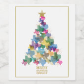 Rustic Texas kerstboom Wijn Etiket (Enkel label)