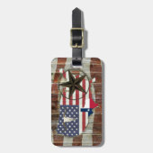 Rustic Texas Lone Star Texas Long Horn Bagagelabel (Voorkant verticaal)