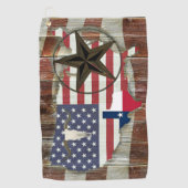 Rustic Texas Lone Star Texas Long Horn Golfhanddoek (Voorkant)