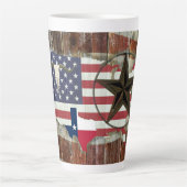 Rustic Texas Lone Star Texas Long Horn Latte Mok (Voorkant)