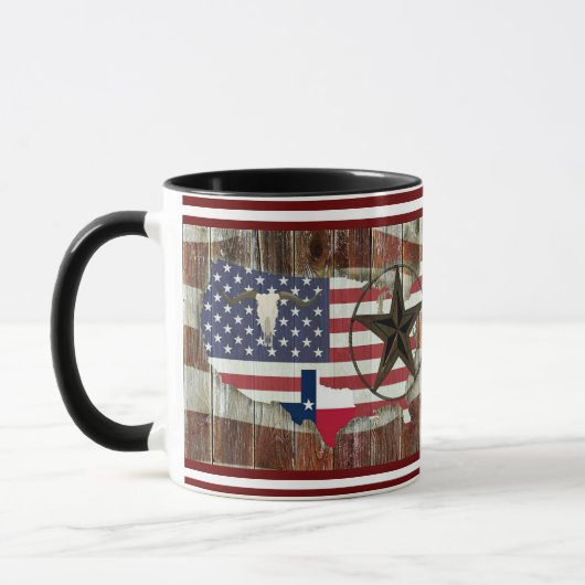 Rustic Texas Lone Star Texas Long Horn Mok (Links)