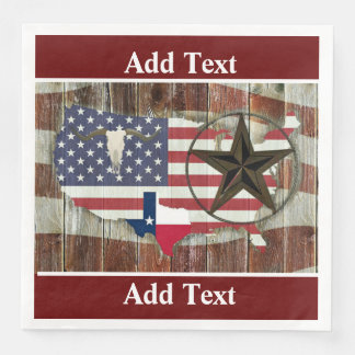 Rustic Texas Lone Star Texas Long Horn Servet