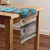 Rustic Texas Star (blauw) Korte Tafelloper (Voorbeeld)